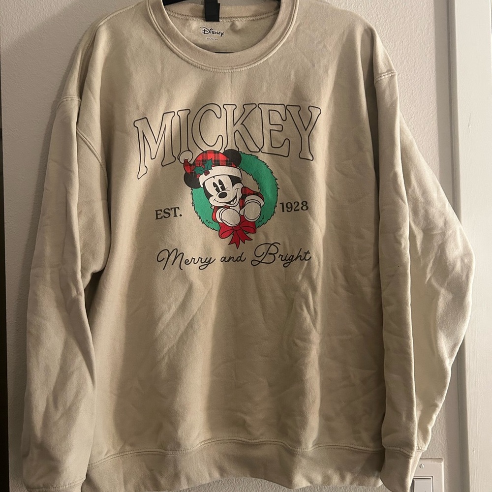 Disney Cream Mickey Mouse Festive Sweatshirt